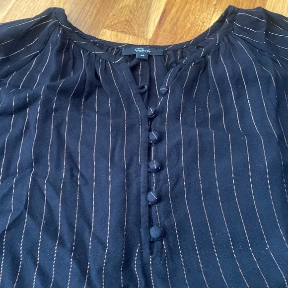 Rails Women’s Black and Gold Striped Blouse Size XS - Picture 4 of 7